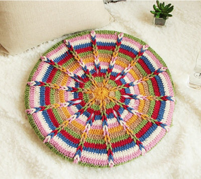 Crochet upholstery for hand crocheted rustic dining chairs