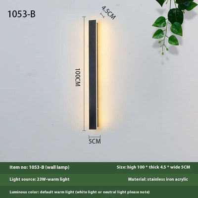 Minimalist Strip Outdoor Waterproof Decorative LED Wall Lamp