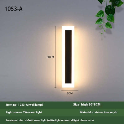 Minimalist Strip Outdoor Waterproof Decorative LED Wall Lamp