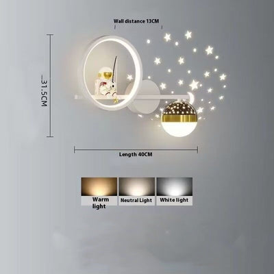 Astronaut Children's Room Wall Lamp Creative LED Background Wall Lamp