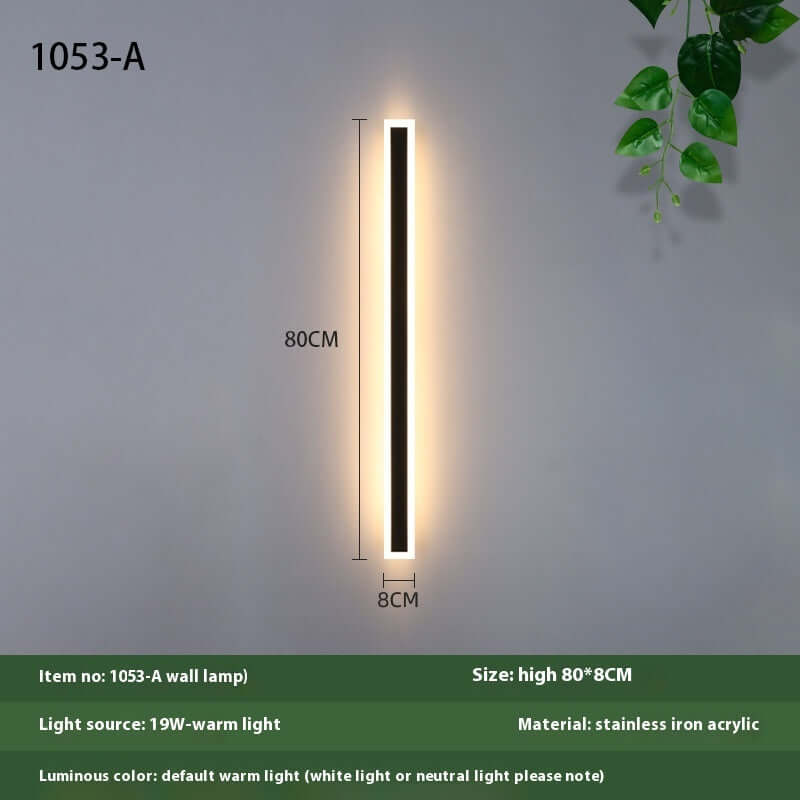 Minimalist Strip Outdoor Waterproof Decorative LED Wall Lamp