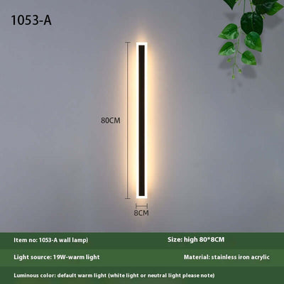 Minimalist Strip Outdoor Waterproof Decorative LED Wall Lamp