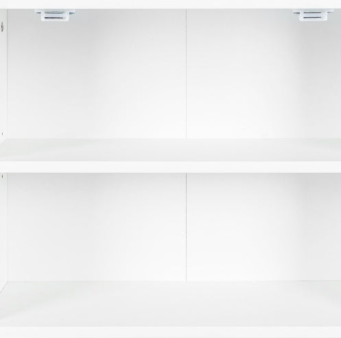 Kitchen Storage Cabinet With Adjustable Shelves, Racks And Doors, Freestanding Kitchen Hutch Cupboard, Buffet Sideboard For Living Room Or Dining Room, White