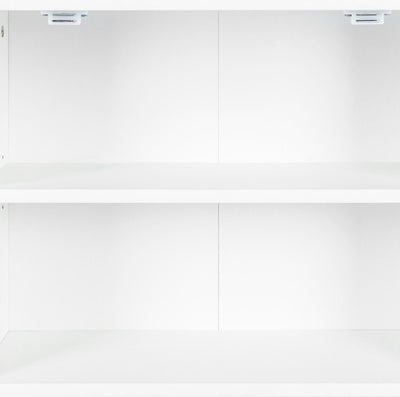 Kitchen Storage Cabinet With Adjustable Shelves, Racks And Doors, Freestanding Kitchen Hutch Cupboard, Buffet Sideboard For Living Room Or Dining Room, White