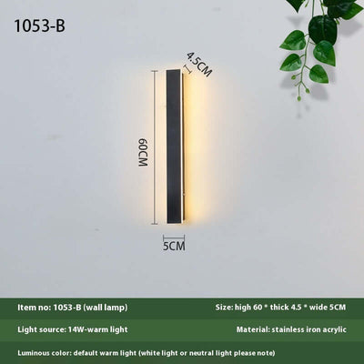 Minimalist Strip Outdoor Waterproof Decorative LED Wall Lamp