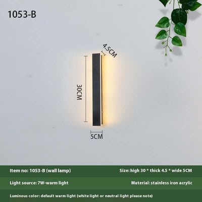 Minimalist Strip Outdoor Waterproof Decorative LED Wall Lamp