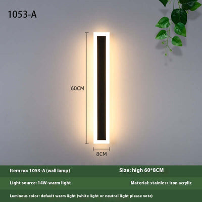 Minimalist Strip Outdoor Waterproof Decorative LED Wall Lamp
