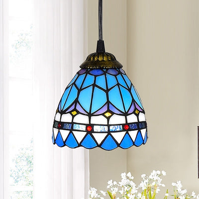 American Style Stained Glass Garden Dining Room Chandelier