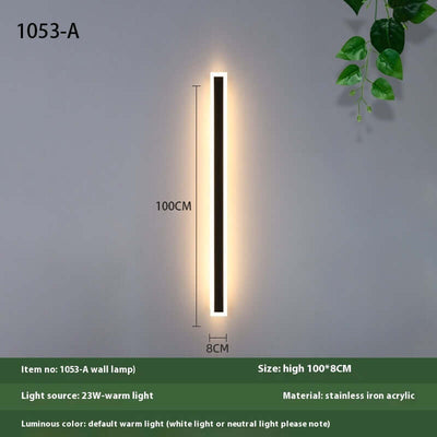 Minimalist Strip Outdoor Waterproof Decorative LED Wall Lamp